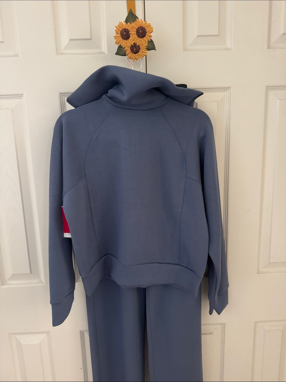 SPANX Slate Blue Half-Zip Sweatshirt & Wide-Leg Pants Set - Picture 5 of 8